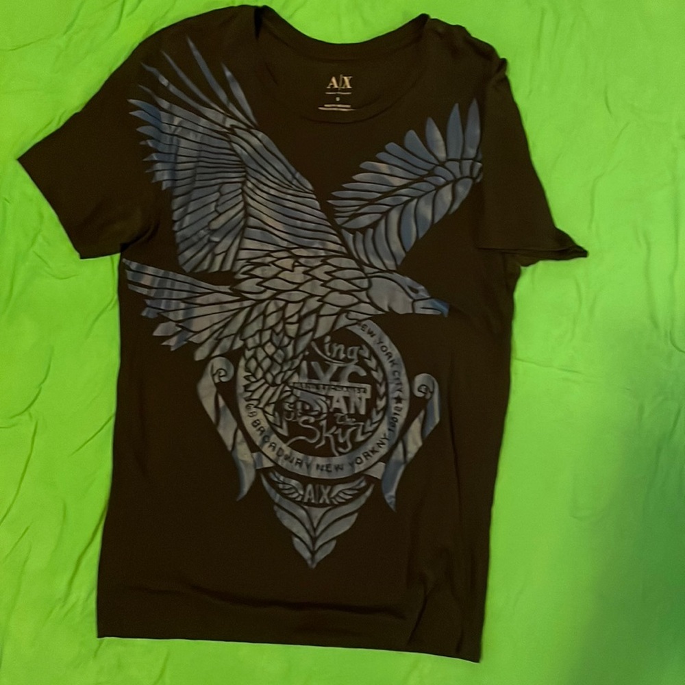 Arman Exchonge crophic tee shirt blue small